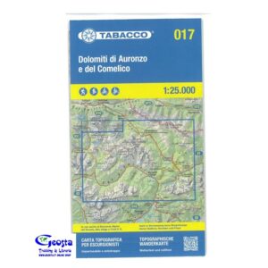 017 DOLOMITI DI AURONZO. CARTA TOPOGRAFICA IN SCALA 1:25.000